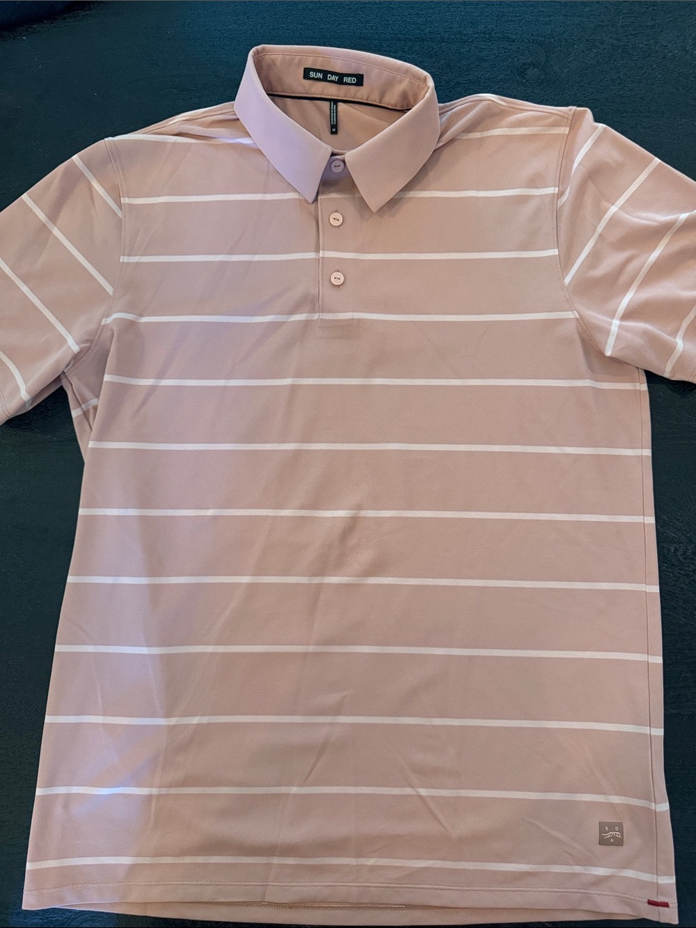 Sun Day Red Men's Salmon Stripe Polo Shirt